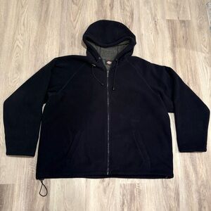 Black Zip-Up Sweater Fuzzy Soft Warm Dickies